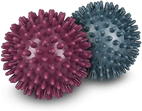 Navaris Piłka do masażu - Zestaw 2 piłek do masażu z wypustkami Ø 8 cm średnia i twarda sztywność - piłka z Picot Sport Fitness Pilates Relaks