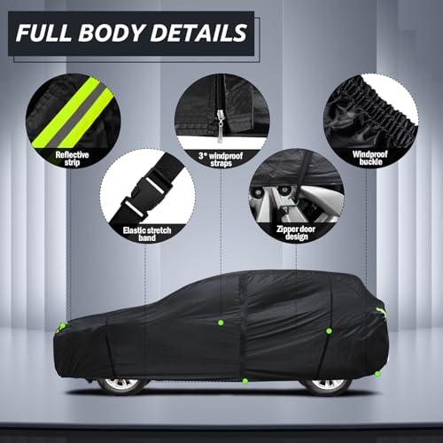 Image of 6 Layers Car Cover Waterproof All Weather for Automobiles, SUV Size A6 Universal Fit for Toyota RAV4 /4Runner, Honda CRV, Hyundai Santa Fe, Nissan Rogue, Audi Q5 (182-190 inch)