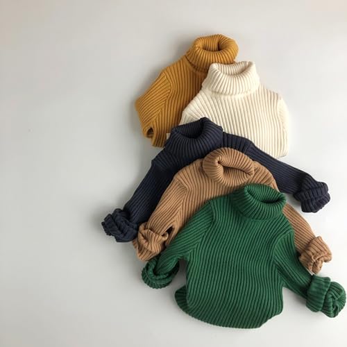 Kids Mock Neck Pullover Long Sleeve Ribbed Knit Solid Sweaters Unisex Turtleneck Soft Warm Fall Winter Thick Tops4