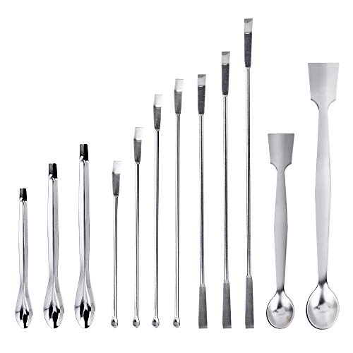 12 Pcs Lab Spatula Spoon Set, Opret Stainless Steel Lab Equipment Kit Micro