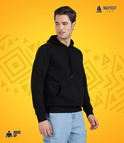 Image of Cotton Hoodies for Men | Pullover | Winter Wear | Hoodie | Hooded Sweatshirt | Kangaroo Pockets Hoodie|Regular Fit |Size S- 2XL