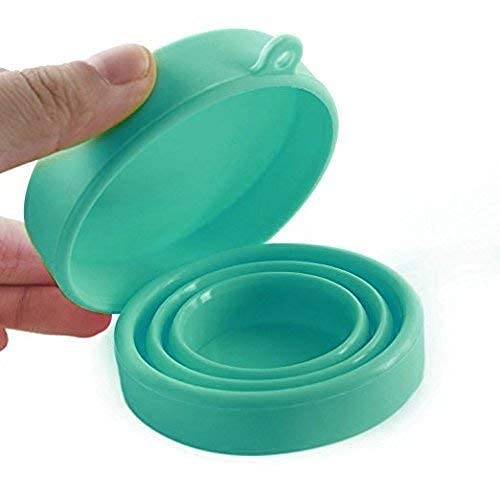 Lucky Clover Collapsible Silicone Cup Foldable Sterilizing Cup For Menstrual Cups And Storing Your Diva Cup - Foldable For Travel(Sky Blue & Pink) #TOP2