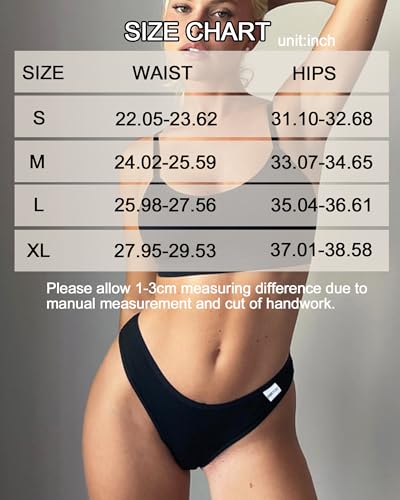 FINETOO 7 Pack Womens Thongs Underwear Cotton Breathable Low Rise Hipster Panties Sexy S-XL4