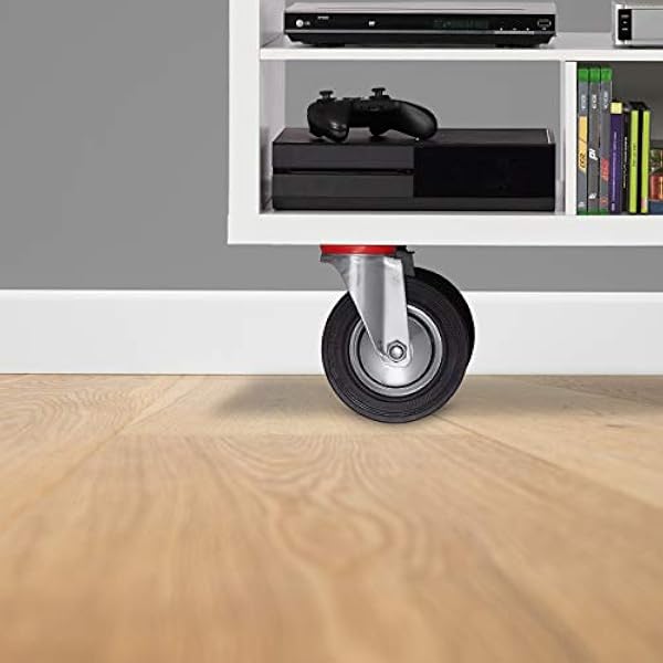 Relaxdays Juego de 4 Ruedas giratorias con Freno (320 kg, diámetro de la Rueda: 125 mm, 125 mm), Color Negro