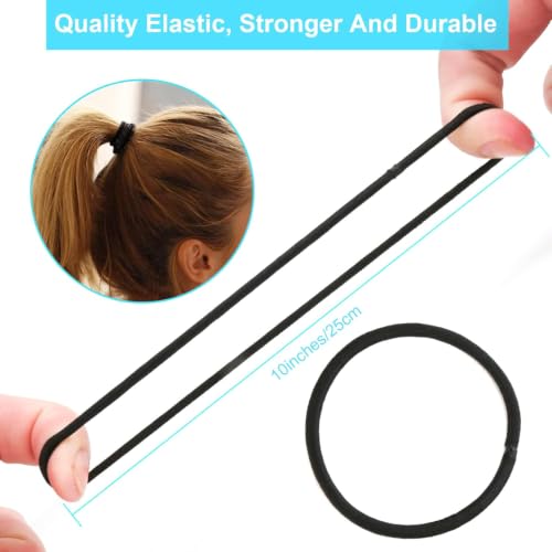 Image of Curated Cart 6 Pcs - 2 Mm Multicolour Hair Ties Band Durable Hair Accessories for Women & Girls Thick Tie With Strong Ponytail Holder