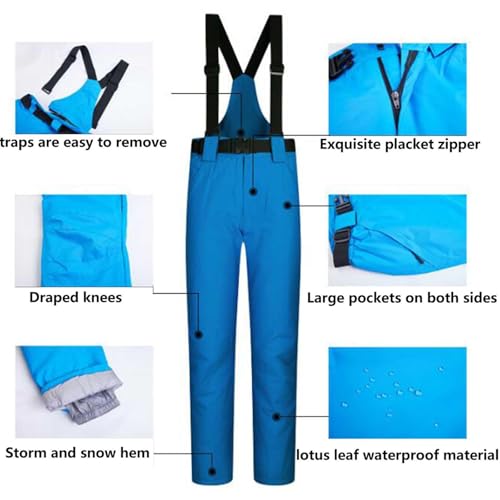 Combinaison de ski homme veste pantalon manteau à capuche imperméable - 5
