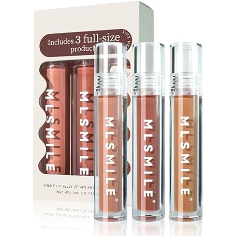 Vodisa 3Pcs Lip Gloss Collection Makeup Set, Shimmery Smooth Lip Glosses for for Girls Women, Soft Liquid Long Lasting Lip Glosses Set with Rich Varied Colors 01 Cover