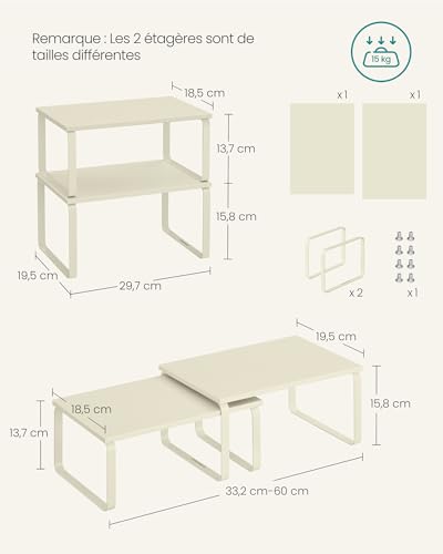 SONGMICS Étagère à épices KCS002W02 Blanc