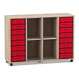 schulmöbel sofa  Flexeo® Aufbewahrungsregal inkl. Boxen - Holz-Regal Fach-Regal Schul-Möbel Klassenzimmer-Ausstattung