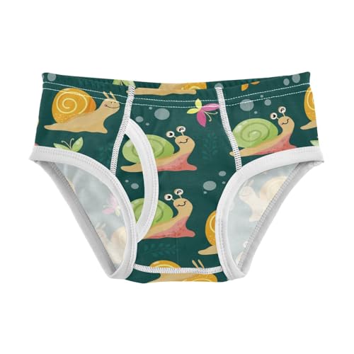 Wusikd Colourful Cute Snails Boys' Underwear Cotton Butterfies Boys Briefs Soft Toddler Underwear 3T
