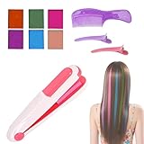 SKIKHN Spielzeug Haarfärbestift, Geschenk Mädchen 4 5 6 7 8 9 Jahre, Magic Hair Styling Tools mit 6 Zauber Farbpaletten, für Temporäre Haarfarbe Mädchen Geburtstag Weihnachten