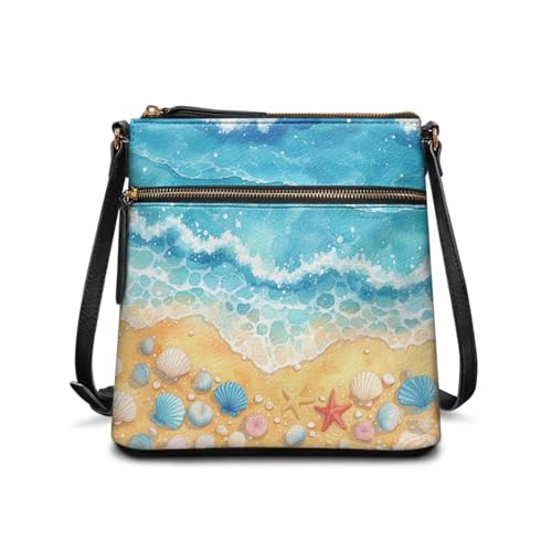 Image of Leather Purses for Women, Leather Hobo Bags for Women Travel Sling Purse Triple Zippered Pockets Shoulder Bag