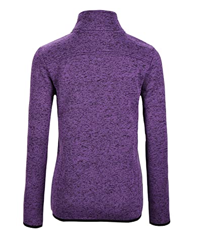 Image of Dolcevida Women's Long Sleeve Sweater Fleece Zip Up Speckled Jacket with Pockets