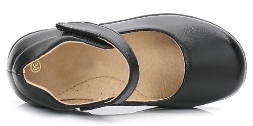Girls Black School Uniform Dress Mary Jane Shoes Ballet Flats(Toddler/Little/Big Kid)2