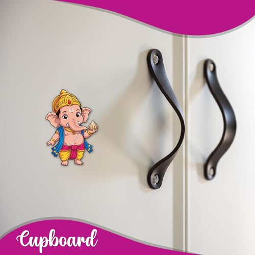 Image of Bhai Please Ganesh with Modak Fridge Magnet | Ganesha Fridge Magnet | God Magnet | Ganpati Magnetic Decor | Devotional Gift | Housewarming Pooja Gift | Hindu God Decor Gift