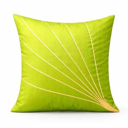 Image of LOFEY Dupion Silk Cushion Cover, 16 x 16 Inch (40 x 40 cm), Decorative Sofa Pillow Cover, Zipper Closure (2, Green)