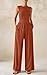 PRETTYGARDEN One Piece Jumpsuits for Women Dressy Casual Sleeveless Crewneck Wide Leg Rompers Jumpers 2026 Vacation Summer Outfits(Brick Red, L)