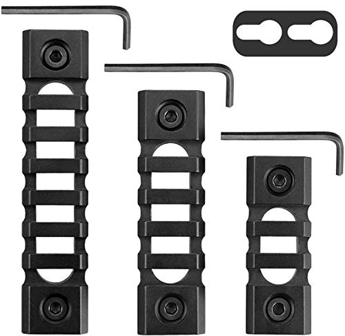Monoki Picatinny Rail Sections for Keymod, 3-Slot 5-Slot 7-Slot Lightweight Picatinny Rail Section for Keymod Handguard Mount Rail System with 3 Allen Wrench & Solid-Style, 3 Pack (3/5/7-Slot)