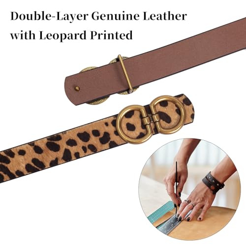 Leopard Belts for Women Animal Print Womens Leather Belt Vintage Buckle Ladies Fashion Belt for Jeans Dress3