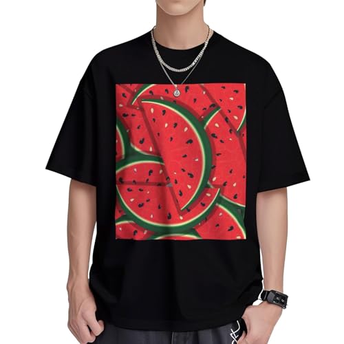 T-shirt pastèque rouge pour femme tunique ample en coton léger