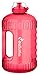 VitaBottles Bouteille Potable de Gym Fitness de 2,2 litres XXXL sans BPA ni DHEP Bouteille Potable de Sports Noir Contenant Un Gallon d'eau (Rouge)