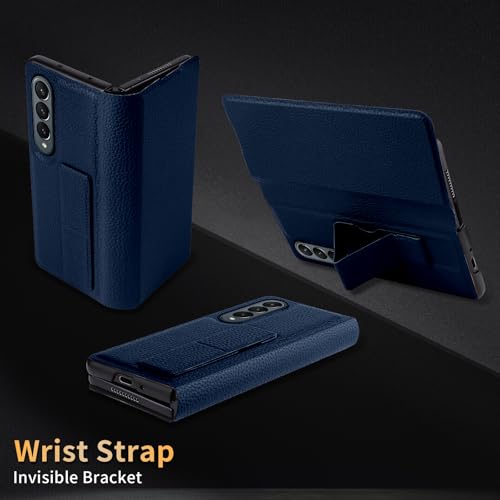 Protection Z Fold 4 fine en similicuir pour le quotidien - 4
