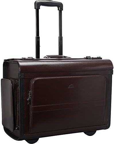 Mancini Wheeled Leather Catalog Case - Burgundy