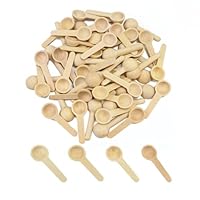 CATELL 50 Stück Holzlöffel Klein,Gewürzlöffel Mini, 6.8cm Mini Holzlöffel Kleine Runder Holzlöffel Klein Löffel Holz Small wooden spoons für Eisportionierer Gewürzlöffel Kaffeelöffel Marmeladenlöffel