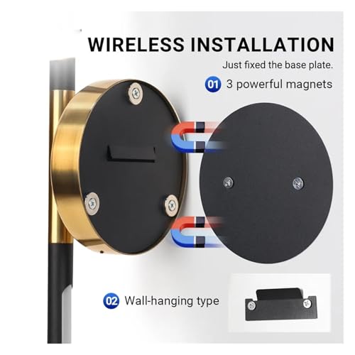 Aplique dorado regulable de 80cm con diseño magnético y recargable por USB Tipo-C 7