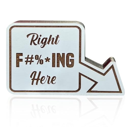 8 Ball Pocket Marker - Right F*cking Here, Funny Wooden Pool Table Decoration Sign Golf Ball Marker, Billiards Game Accessories Gag Gifts for Men Adult, Mark Your Pocket (Right F...ing Here)