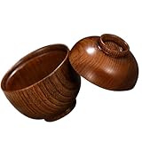 Cabilock Holzschale mit Deckel Japanische Kleine Multifunktionsschüssel für Suppen Snacks und Beilagen Dekorativ und Praktisch für Täglichen Gebrauch