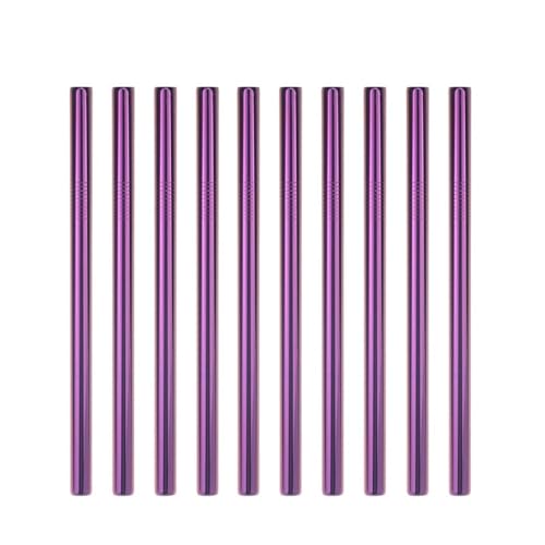 Pailles réutilisables en acier inoxydable violettes et tubes pour boissons - 2