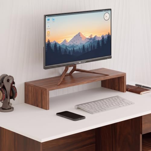Image of Wudyhub Computer Desk | Laptop Table | Monitor Stand | Sturdy Desk for Home, Office, Bedroom, Living Room (ST-13-Brown)