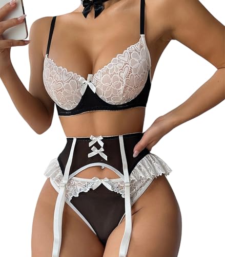 New Dreams Fantezi Jartiyer Takım Çoraplı 8452 (Siyah, S)