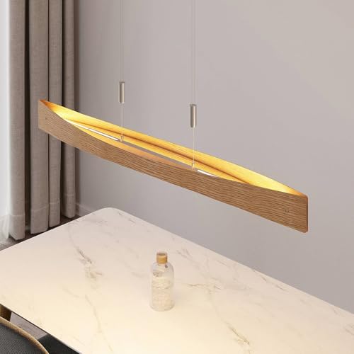Suspension LED Beazina intensité variable luminaire aspect bois - 4