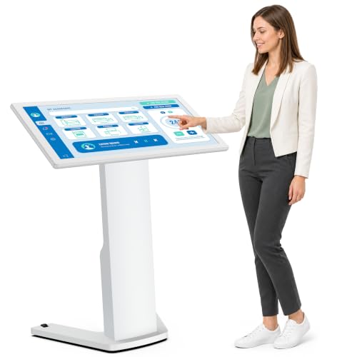 Image of 43 inch Touch Screen Kiosk, Interactive Floor Standing Digital Signage Display, FHD Self-Service Information Terminal with Dual Speakers for Retail, Restaurants, Malls & Advertising