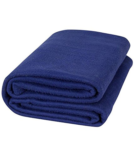 Goyal's Double Polar Fleece Plain AC Blanket - Blue