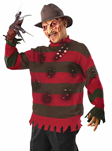 Forum Novelties Men's Deluxe Adult Plus Freddy Sweater, Red/Brown, X-Large