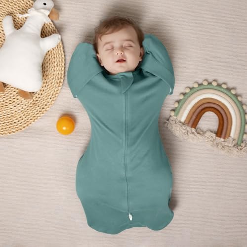 Image of MEXXI Baby Transitional Swaddle, 2 Pack Sleep Sack With Arms Up, 0.5 TOG