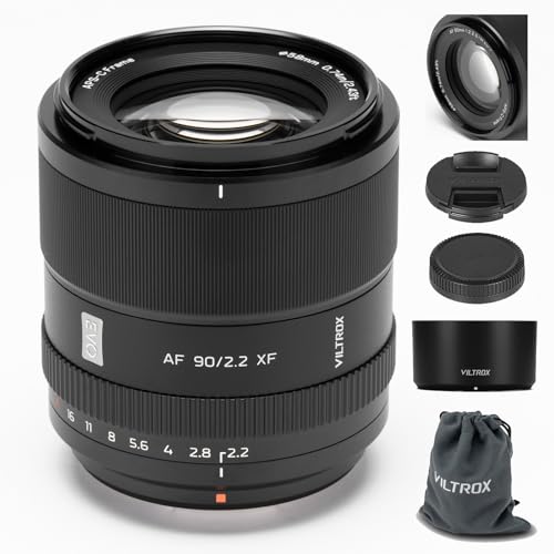 Image of VILTROX 90mm F2.2 EVO XF-Mount Lens for Fuji, APS-C Autofocus Telephoto Prime Lens for Fujifilm Fuji X-Mount Cameras X-E4 X-E5 X-H1 X-Pro3 X-S10 X-T4 X-T30 XT30II X-T200 X-H2 X-H2S X-T5 X-S20