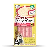 INABA Churu Hairball Control, Functional, Creamy Lickable Purée Cat Treat with Taurine & Vitamin E, 0.5 Ounces Each, 24 Tubes (4 per Pack), Chicken Recipe