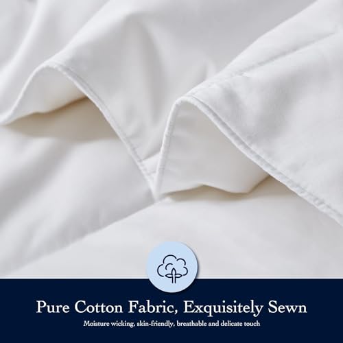 Image of Serta Down Fiber Comforter Queen Size-Extra Warmth Duvet Insert, Luxury Fluffy Bed Comforter 100% Cotton 300 Thread Count Shell, Down Feather Fiber 500 Fill Power with Corner Taps, White 90x90inch