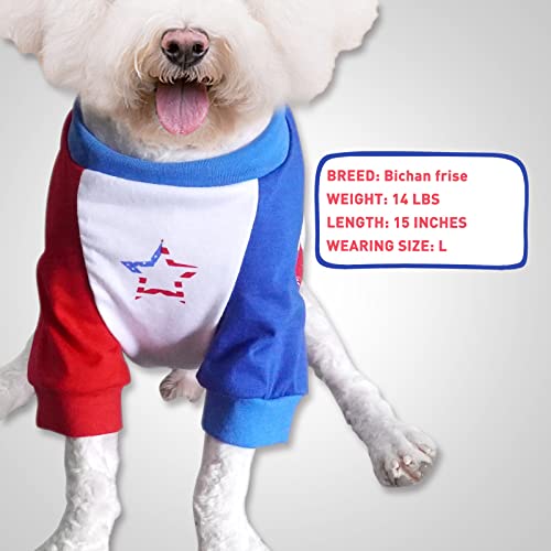Kyeese 4Th Of July Dog Shirts American Flag 2 Pack Dog T-Shirts For Small Medium Dogs Stretchy Soft Material Dog Shirts For Holiday Party #TOP4