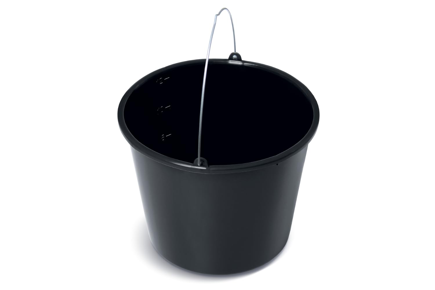 Black Plastic Bucket by Stolmet, Four Sizes (5L, 12L, 16L, 20L), Durable and Versatile solution for use at home, garden, construction sites, or workshops, Set of 1, 3, 5 or 10 (1, 12 Litres)