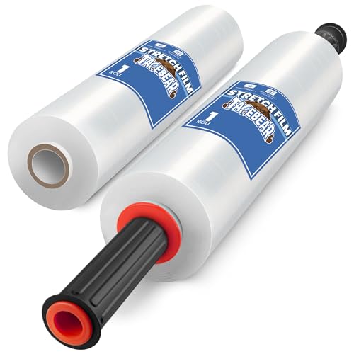 Image of TAPEBEAR Stretch Wrap Film with Handles 15 inch x 760Ft Shrink Wrap