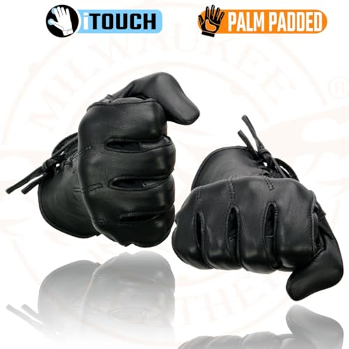 Image of Milwaukee Leather Women's US Deerskin Leather Full Finger Driving Motorcycle Hand Gloves