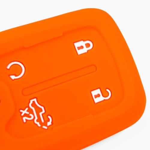 2-Pack Click&Fit Silicone Key Fob Covers Compatible with Chevy Silverado 2019-2024, GMC Sierra 1500 2500HD 3500HD 2021-2024, Car Remote Key Shell Rubber case 5B, Slate Black, Blaze Orange - Image 7