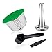 i Cafilas i Cafilas Tamper à café pour Dolce Gusto inox + Capsules de Café Réutilisables Compatibles avec Nescfe Dolce Gusto machine à café + Cuillère + Brosse (Capsule+Coffee Tamper)