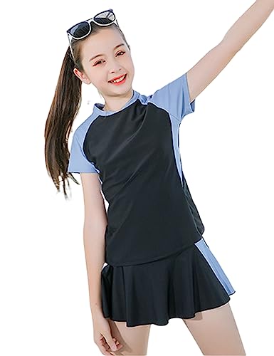 KORADI Girls Swimsuits Rash Guard Swim Set Kids Two-Piece Bathing Suits Teen Swimwear Beach Shorts Sun Protection Swim Shirts