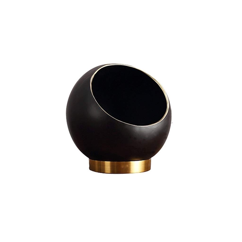 Sculpture Kreatywny luksusowy desktop dekoracje ornamenty salon stolik do przechowywania bin kosz na śmieci z przekąskami Statue (Color : Black)